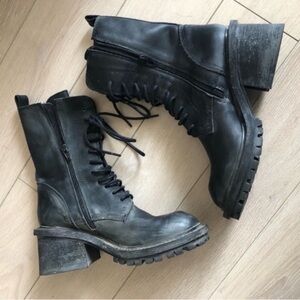 Jeffrey Campbell x Free People Murphy Midi Black Combat Lace Up Boots